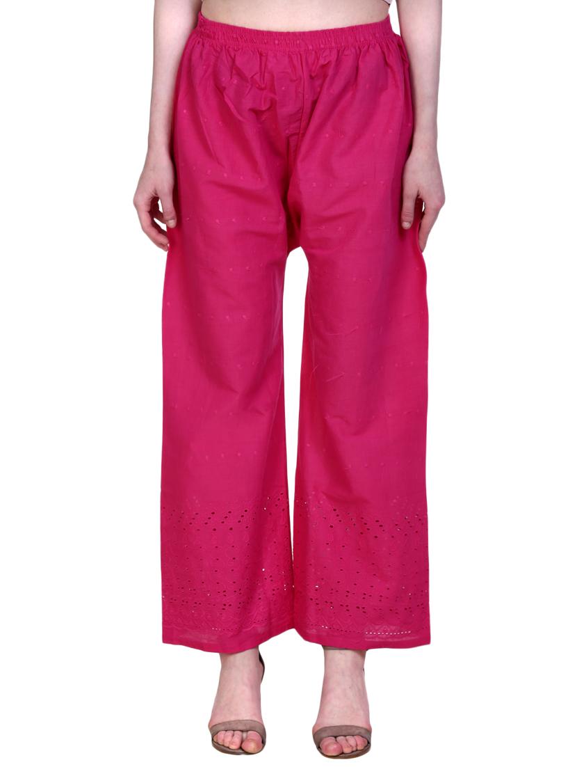 pink cotton palazzos - 14773625 - Zoom Image - 1