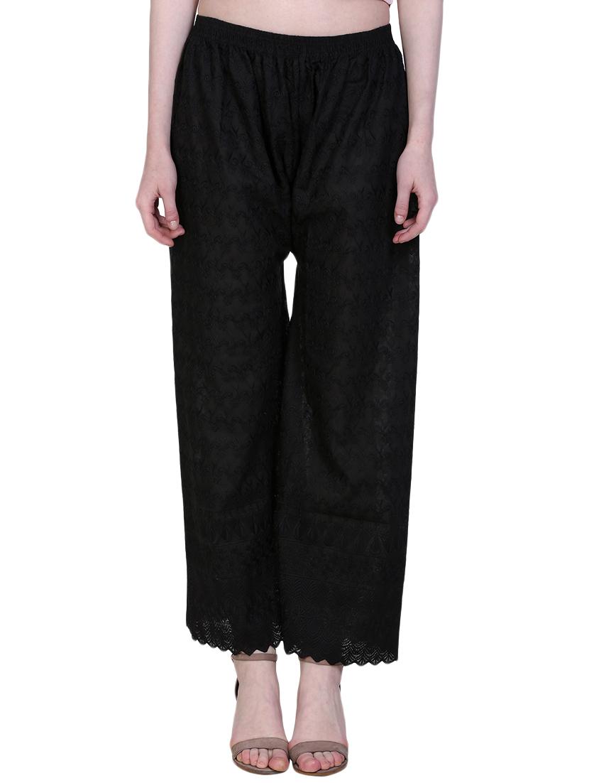 black cotton straight palazzo - 14773630 - Zoom Image - 1