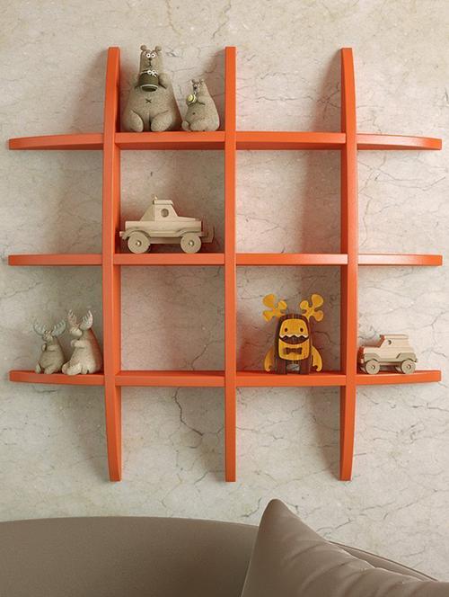 living dã©cor globe shape floating wall shelves rack –orange - 14774251 - Standard Image - 1