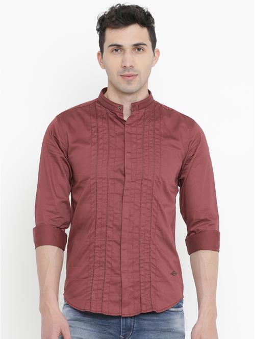 red cotton casual shirt - 14775335 - Standard Image - 1