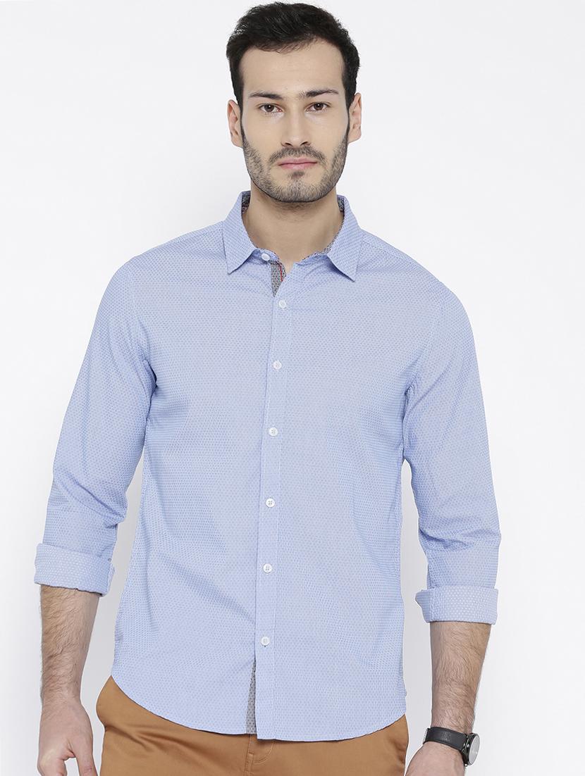 light blue cotton casual shirt - 14775443 - Zoom Image - 1