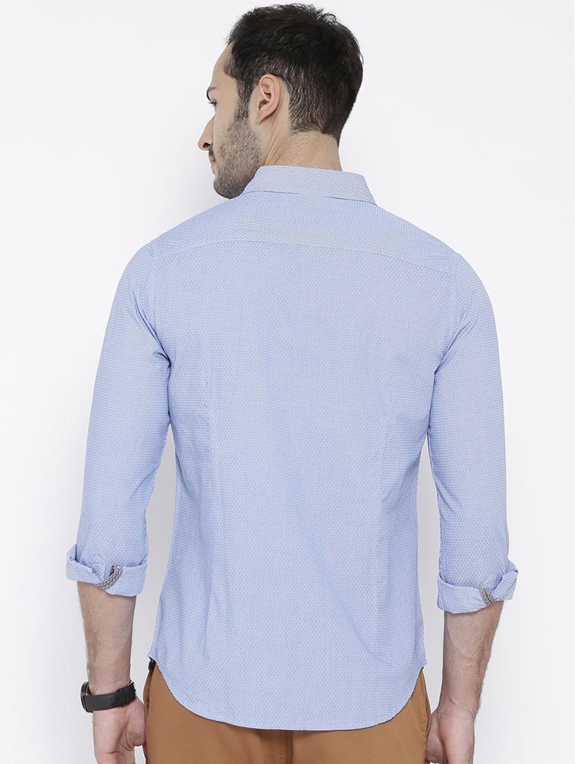 light blue cotton casual shirt - 14775443 - Zoom Image - 3