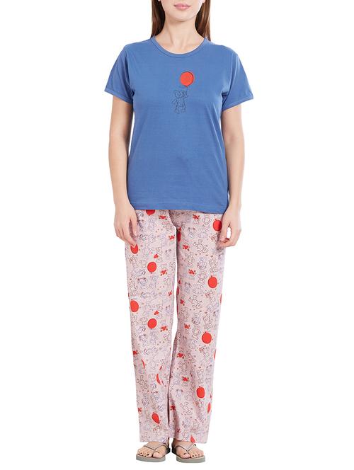 blue nightwear pyjama set - 14776628 - Standard Image - 1