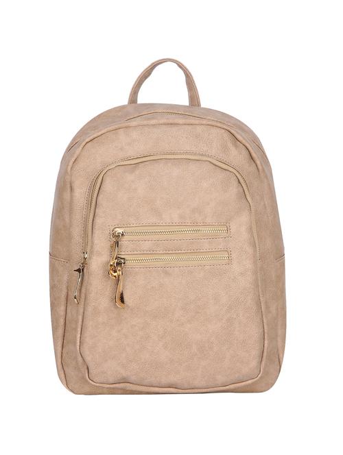 beige leatherette fashion backpack - 14777034 - Very Small Image - 1
