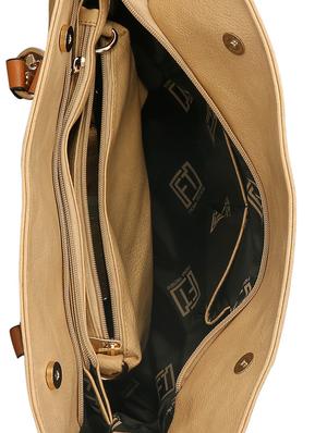 beige leatherette regular handbag - 14777096 - Standard Image - 3
