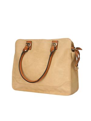 beige leatherette regular handbag - 14777096 - Standard Image - 4