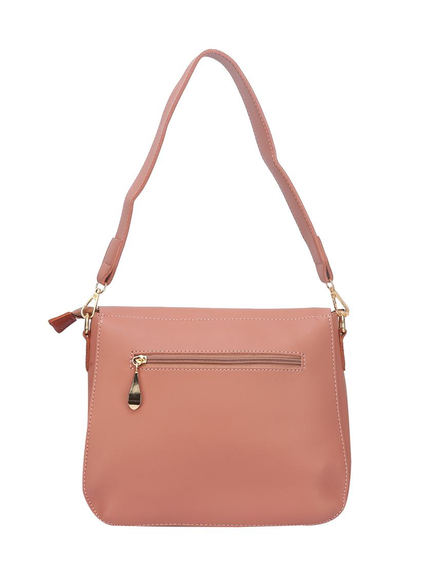 pink leatherette regular handbag - 14777113 - Zoom Image - 2