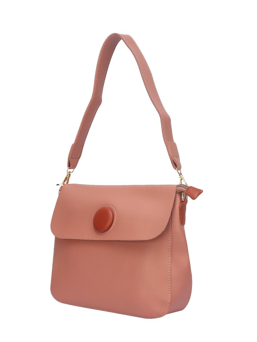 pink leatherette regular handbag - 14777113 - Zoom Image - 4