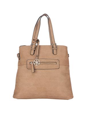beige leatherette regular handbag - 14777147 - Standard Image - 2