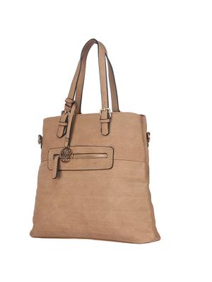 beige leatherette regular handbag - 14777147 - Standard Image - 4