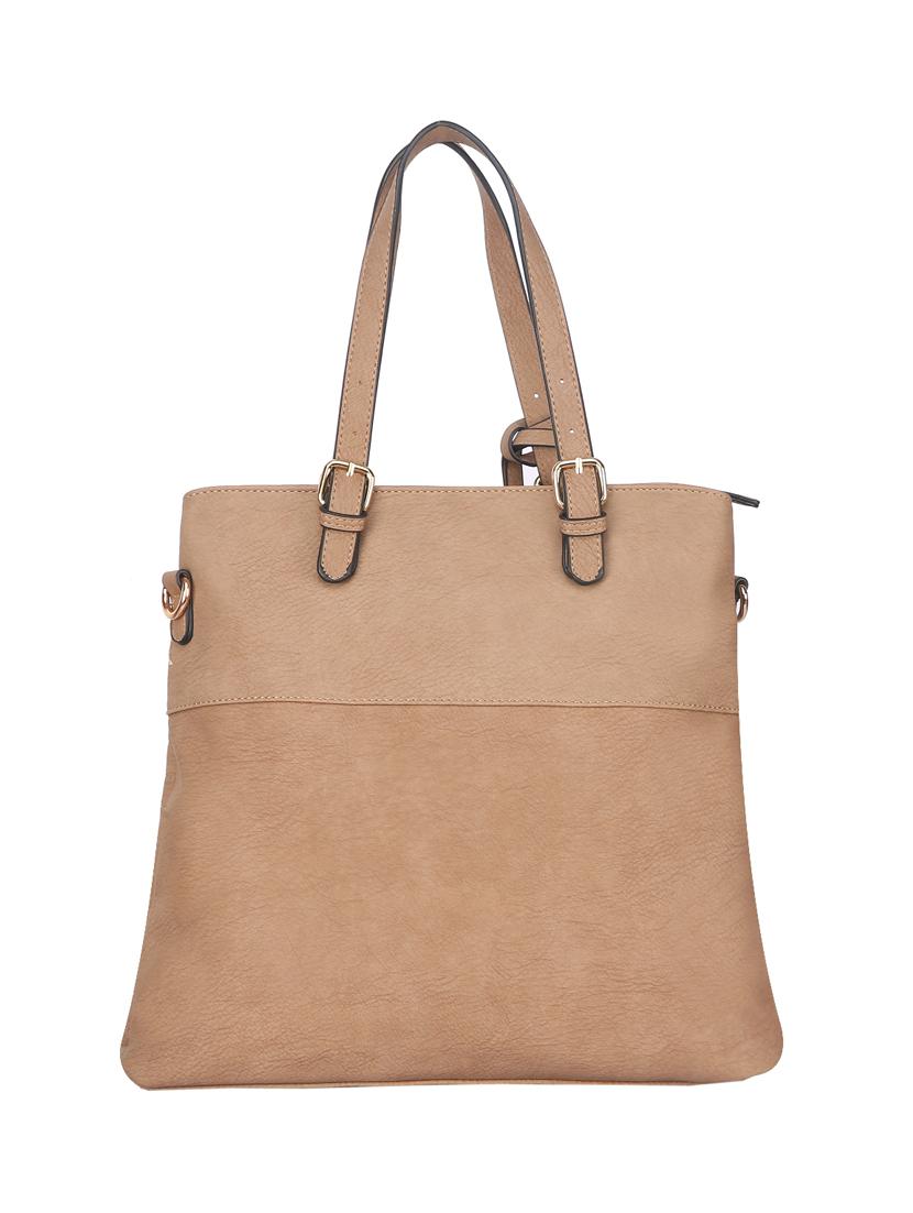 beige leatherette regular handbag - 14777147 - Zoom Image - 1