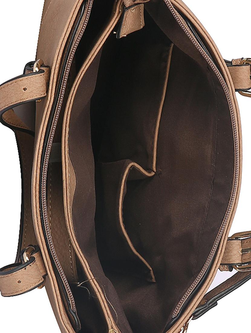 beige leatherette regular handbag - 14777147 - Zoom Image - 3