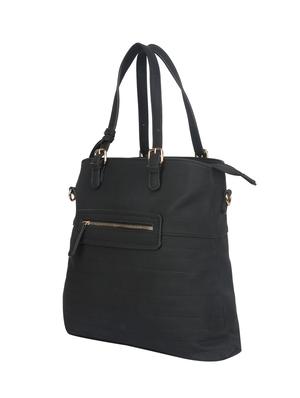 black leatherette regular handbag - 14777149 - Standard Image - 4