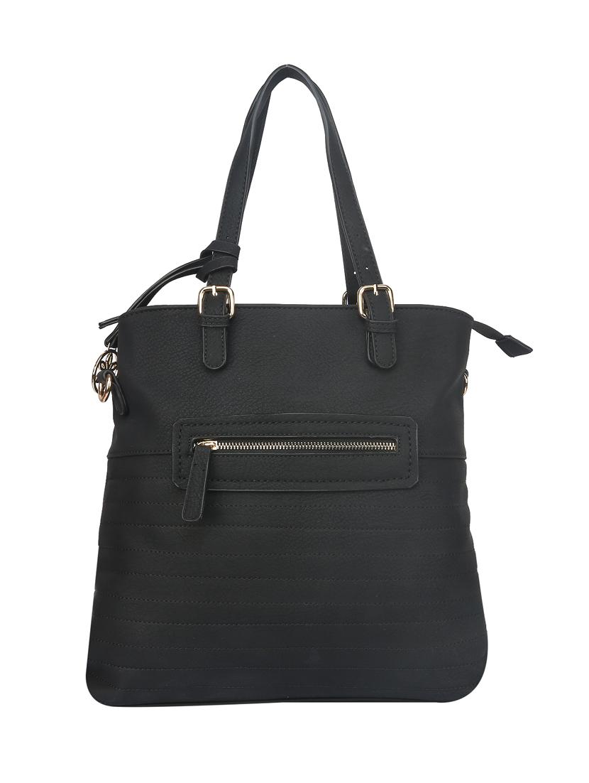 black leatherette regular handbag - 14777149 - Zoom Image - 2