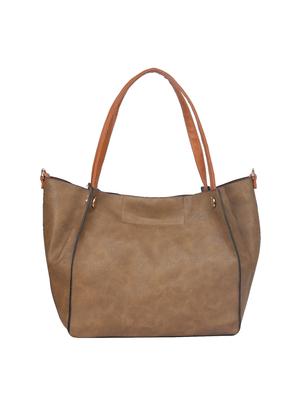 brown leatherette regular handbag - 14777155 - Standard Image - 2