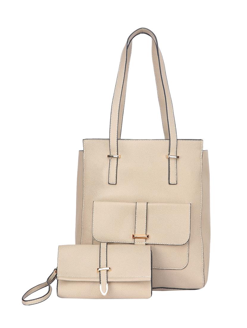 beige leatherette handbag - 14777163 - Zoom Image - 1