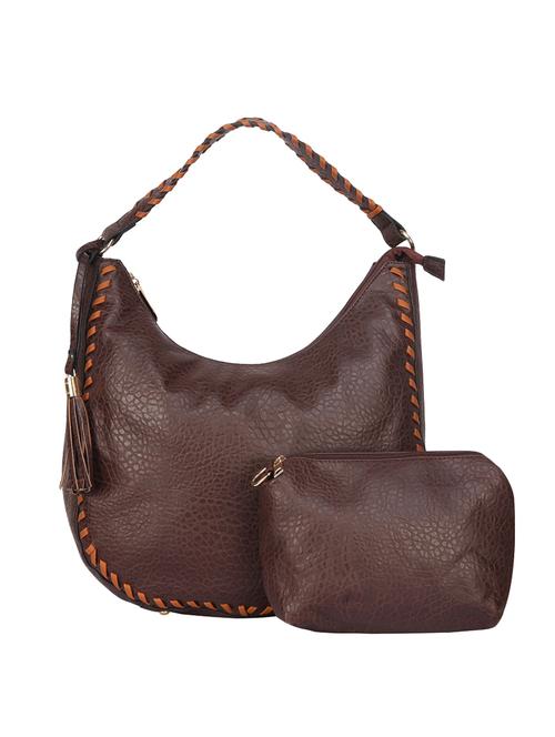 brown leatherette regular handbag - 14777164 - Very Small Image - 1
