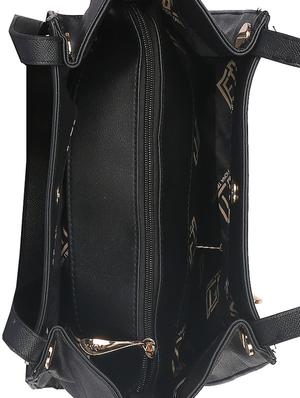 black leatherette regular handbag - 14777188 - Standard Image - 3
