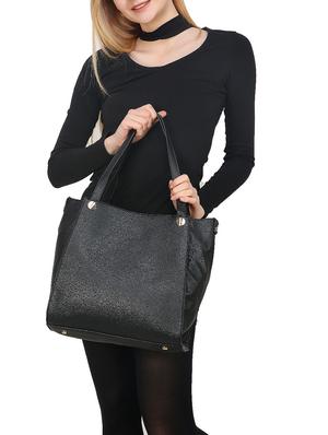 black leatherette regular handbag - 14777188 - Standard Image - 5