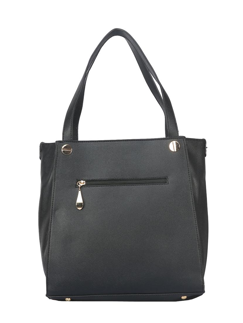 black leatherette regular handbag - 14777188 - Zoom Image - 2