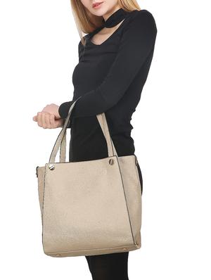 beige leatherette regular handbag - 14777190 - Standard Image - 5