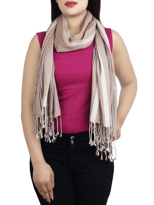 beige viscose stole - 14781720 - Standard Image - 1