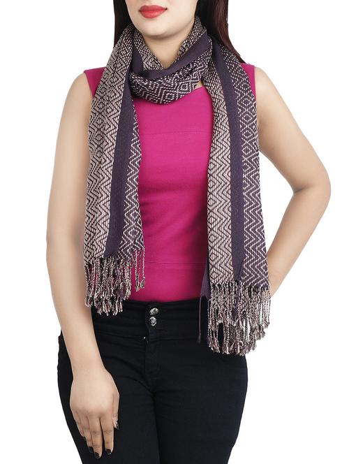 brown viscose stole - 14781721 - Standard Image - 1