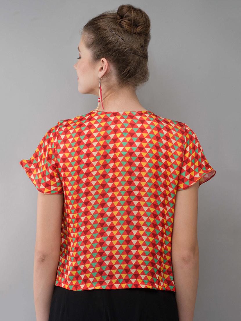 geometric ruffle layered top - 14783107 - Zoom Image - 3