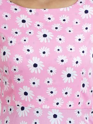 round neck floral flared maxi dress - 14783219 - Standard Image - 4