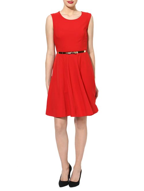 red belted dress - 14784520 - Standard Image - 1
