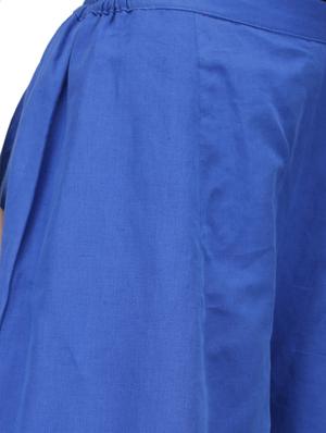 blue cotton flared palazzo - 14787395 - Standard Image - 4