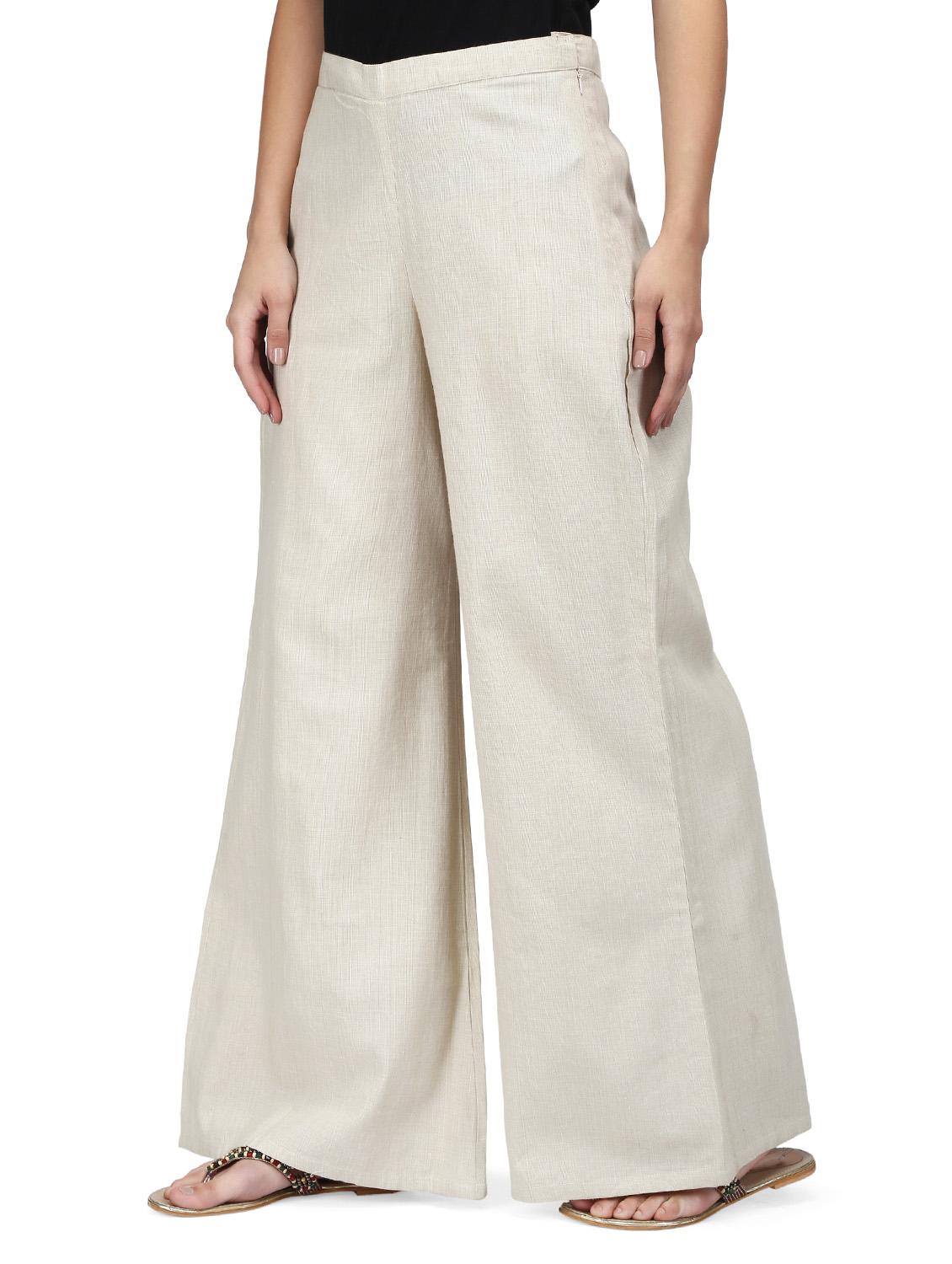 beige cotton palazzo - 14787401 - Zoom Image - 2
