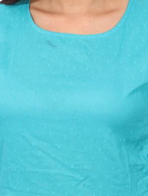 blue solid fit and flare dress - 14787644 - Standard Image - 5