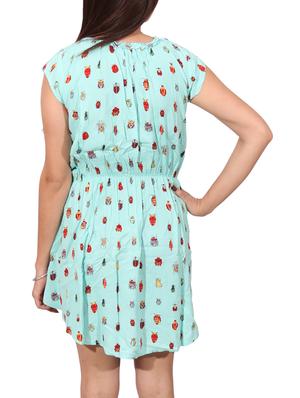 blue printed belted dress - 14787648 - Standard Image - 4