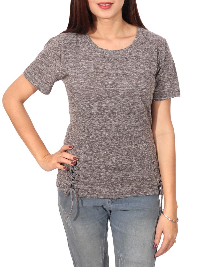 solid grey rayon top - 14787653 - Zoom Image - 1