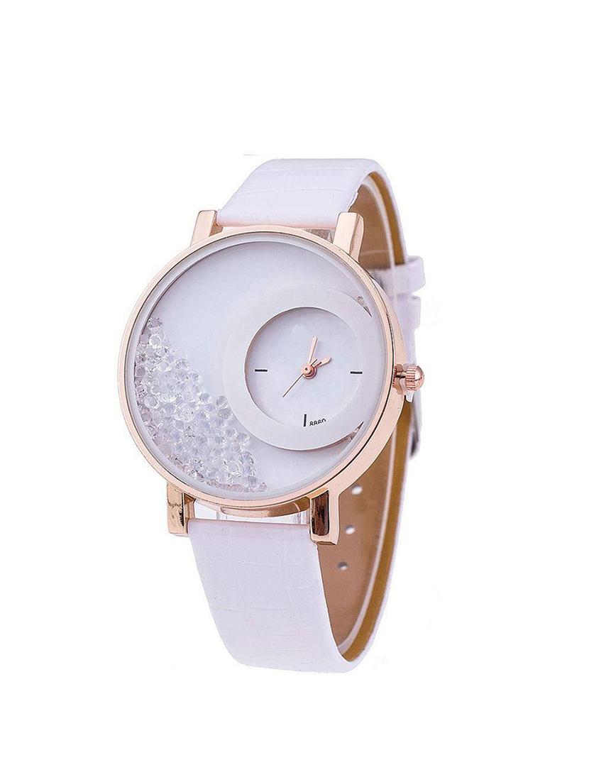 Women White leather Strap Analog Watch - 14789375 - Zoom Image - 1