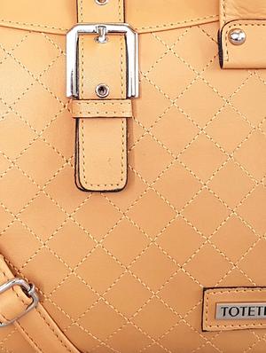 brown leatherette regular handbag - 14790058 - Standard Image - 4