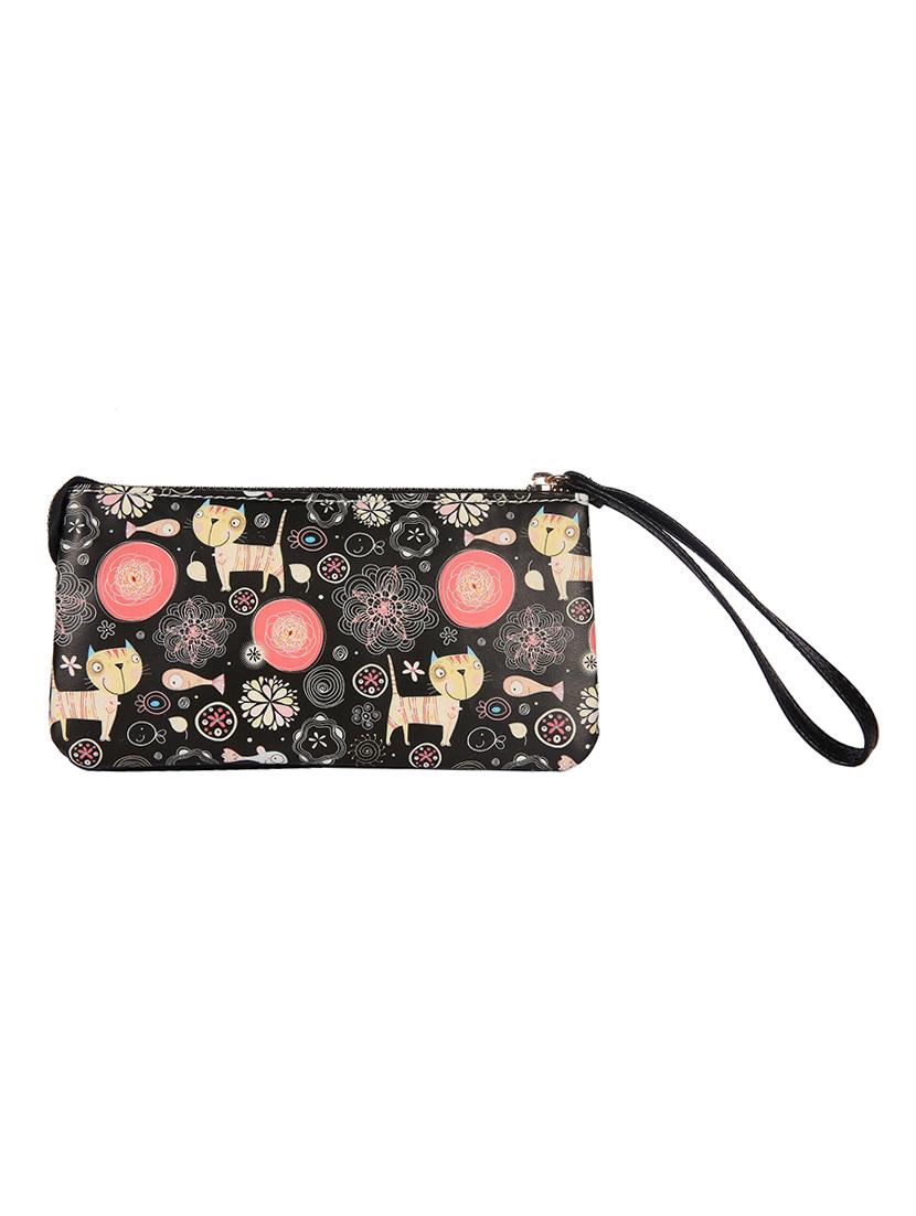 black leatherette regular clutch - 14790200 - Zoom Image - 2