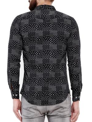black cotton casual shirt - 14790384 - Standard Image - 3