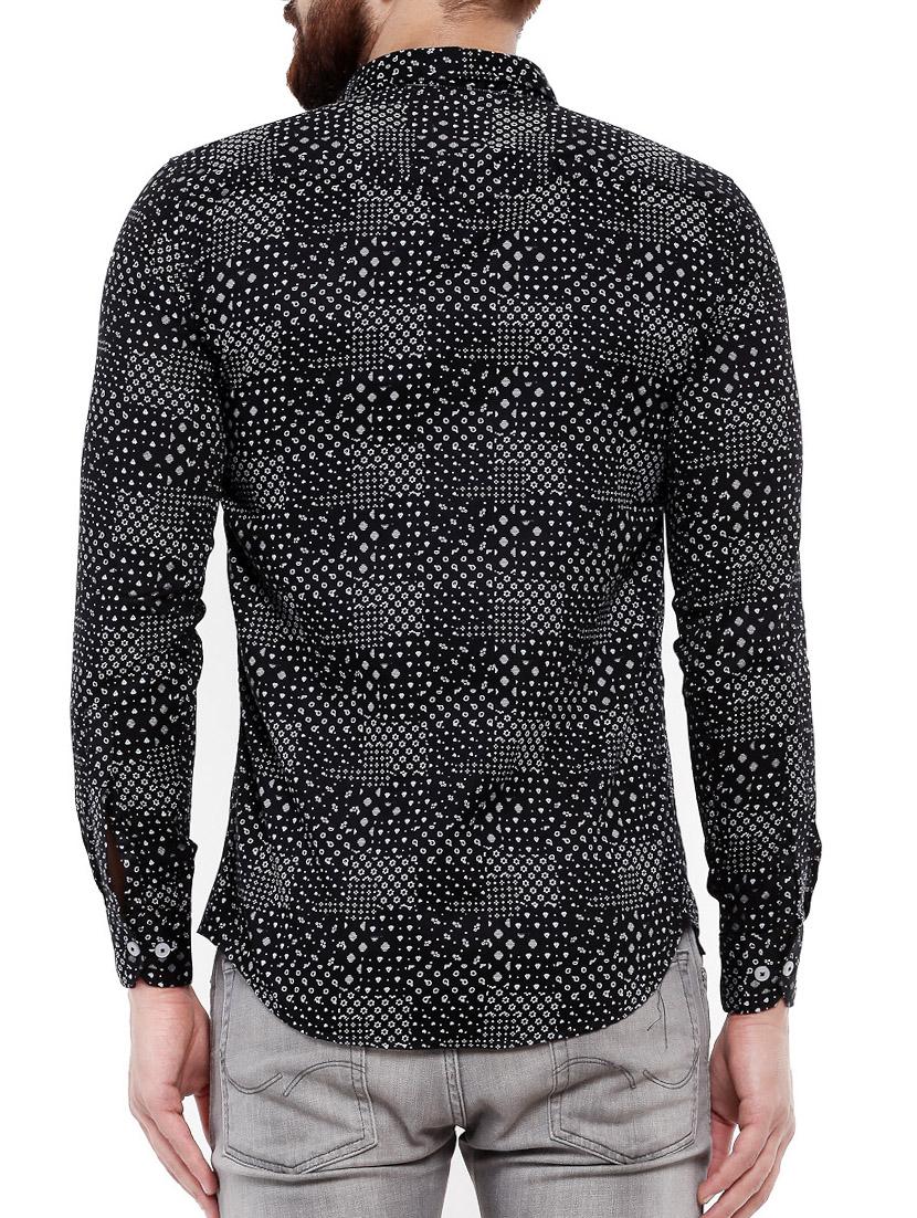 black cotton casual shirt - 14790384 - Zoom Image - 3