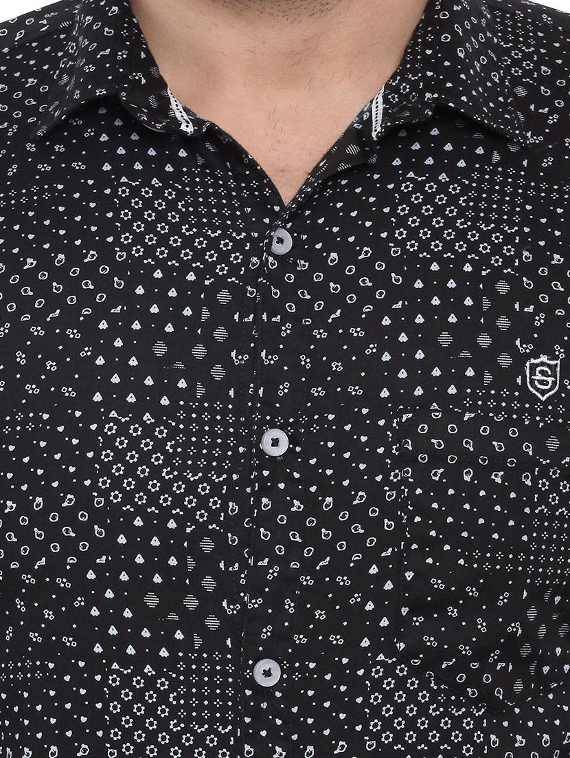 black cotton casual shirt - 14790384 - Zoom Image - 4