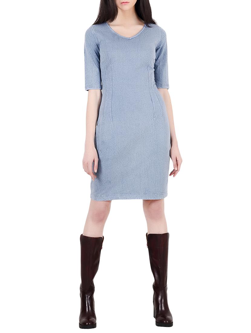 light blue jersey sheath dress - 14790594 - Zoom Image - 1