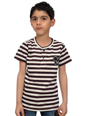 henley neck striped t-shirt - 14791326 - Standard Image - 3