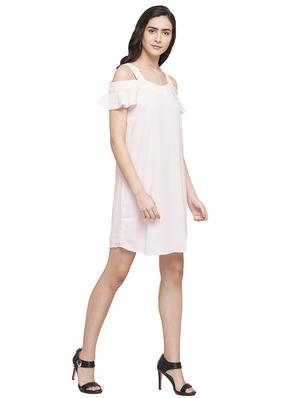 pink solid a-line dress - 14791750 - Standard Image - 3