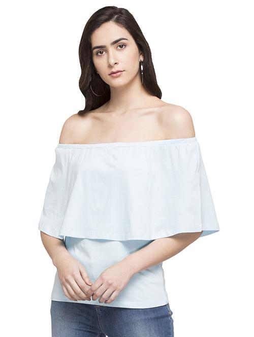 women's layered off shoulder top - 14791829 -  Standard Image - 0