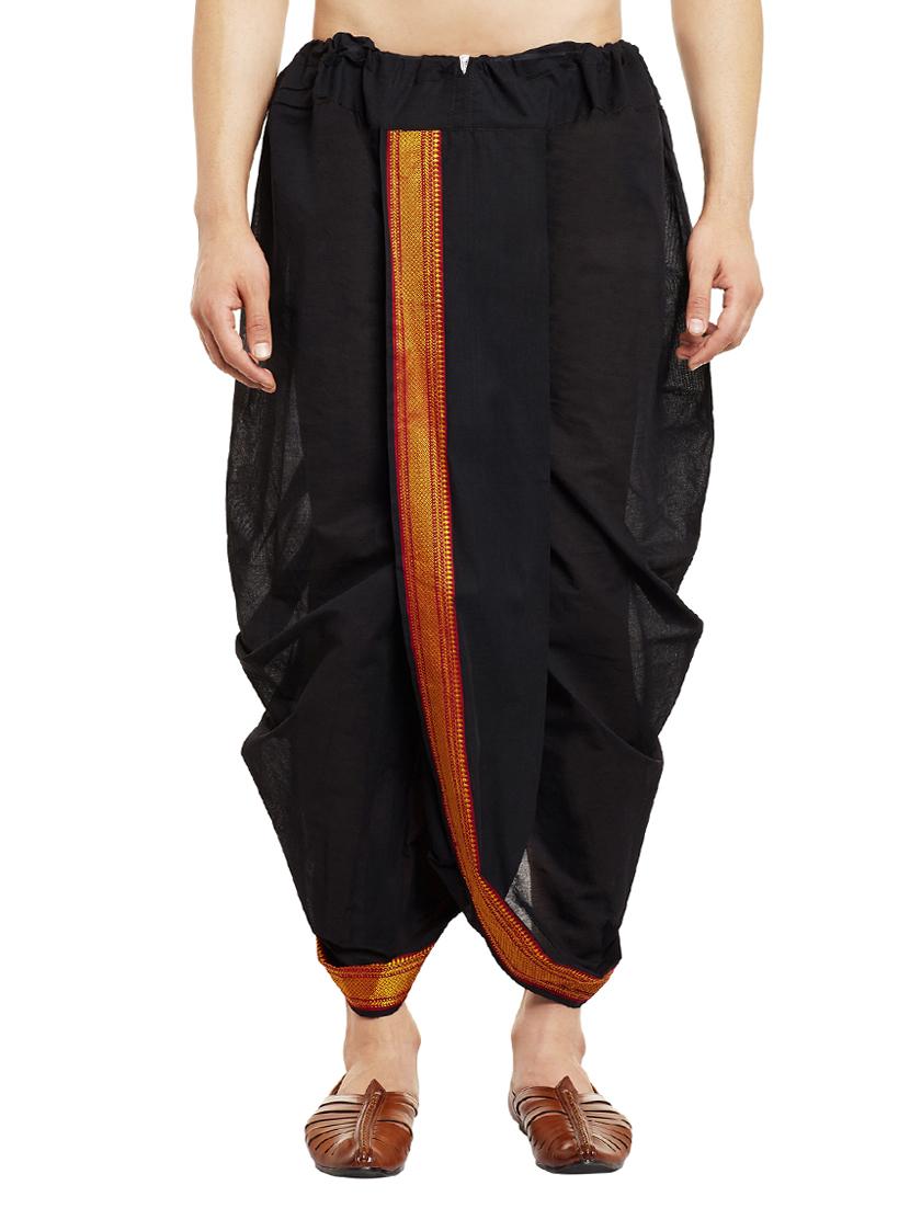 black cotton dhoti - 14794004 - Zoom Image - 1