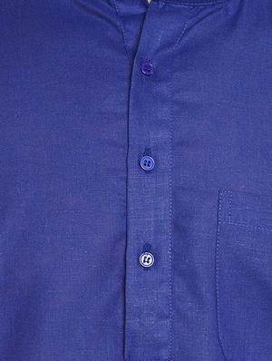 blue solid long kurta - 14794279 - Standard Image - 4