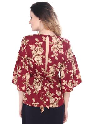 maroon poly crepe top - 14794471 - Standard Image - 3