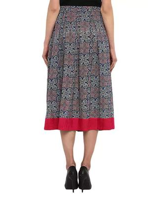 an indigo calf length box pleated skirt - 14794662 - Standard Image - 3
