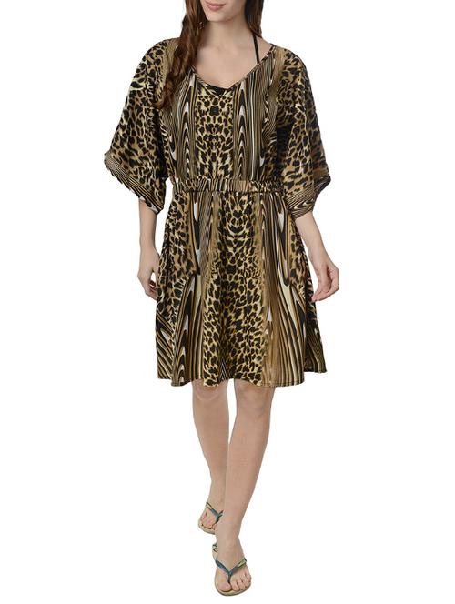 brown animal print coverup - 14796126 - Very Small Image - 1